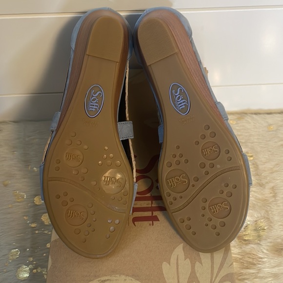 New - Sofft - Innis Women's Wedge Shoes - Blue Suede - Size 6M - Picture 7 of 8